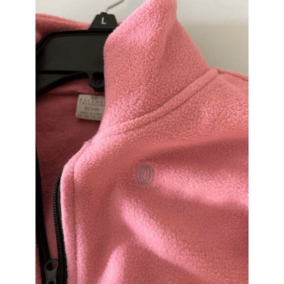 NEW BALANCE Girls’ Pink Fleece Quarter-Zip Pullover – Soft Warm Cozy Sweatshirt - Picture 5 of 6